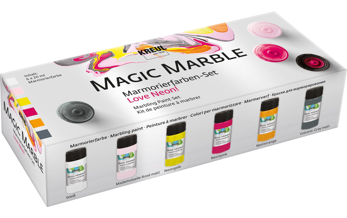 Kreul, Marmorierfarbe Set Love Neon 20 ml x