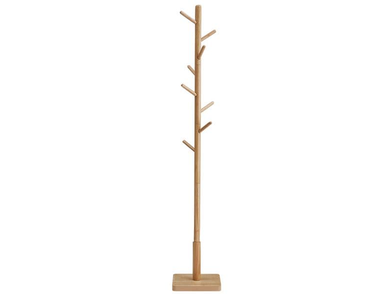 VASAGLE | Garderobeständer, Nature, 8 Haken | 30x30x175 cm (TxBxH), Traglast 24 kg