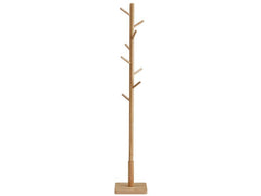 VASAGLE | Garderobeständer, Nature, 8 Haken | 30x30x175 cm (TxBxH), Traglast 24 kg