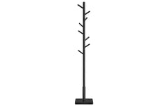 VASAGLE | Garderobeständer, Schwarz, 8 Haken | 30x30x175 cm (TxBxH), Traglast 24 kg