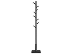 VASAGLE | Garderobeständer, Schwarz, 8 Haken | 30x30x175 cm (TxBxH), Traglast 24 kg