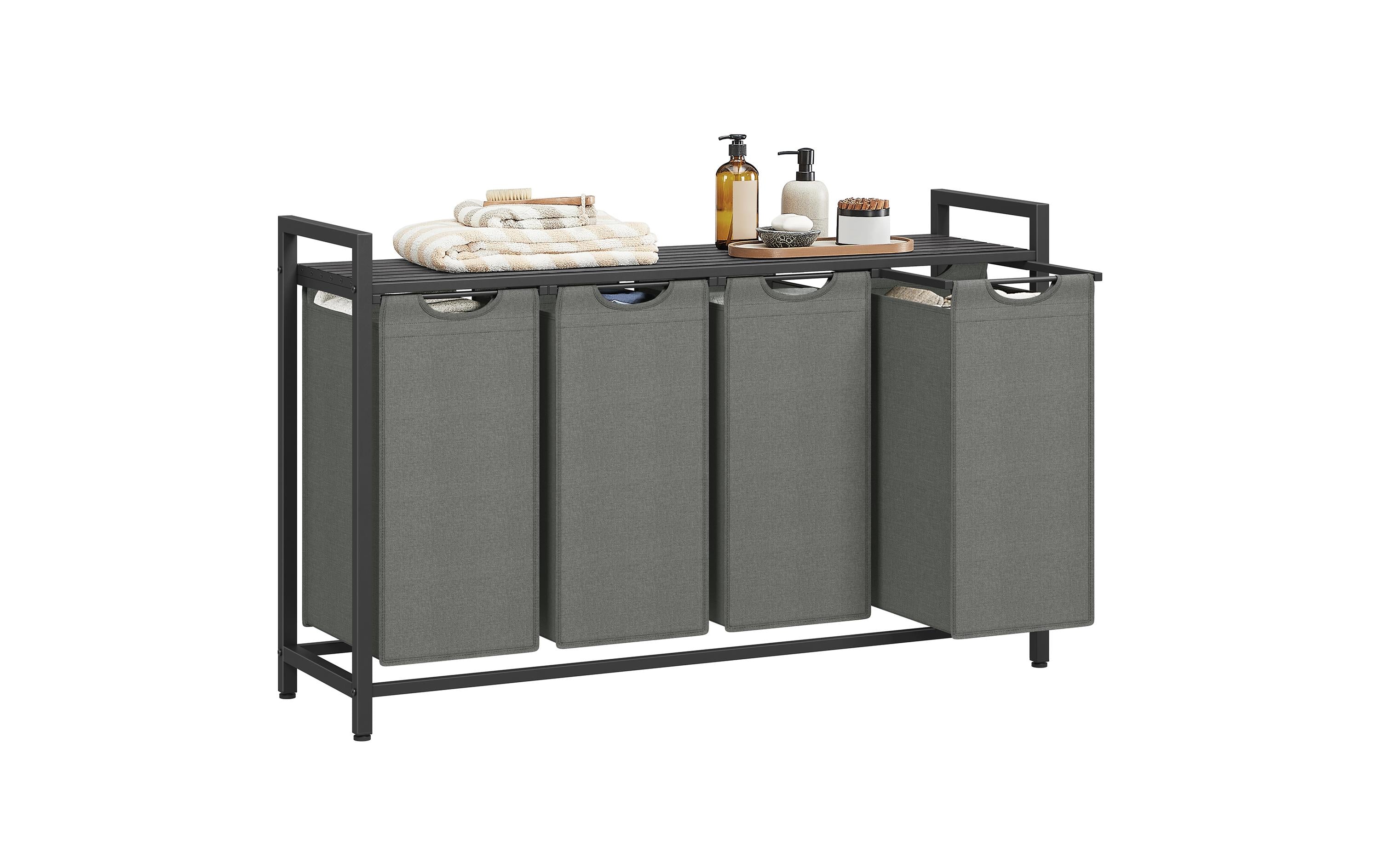 Vasagle Wäschekorb mit Ablage 4x 35L