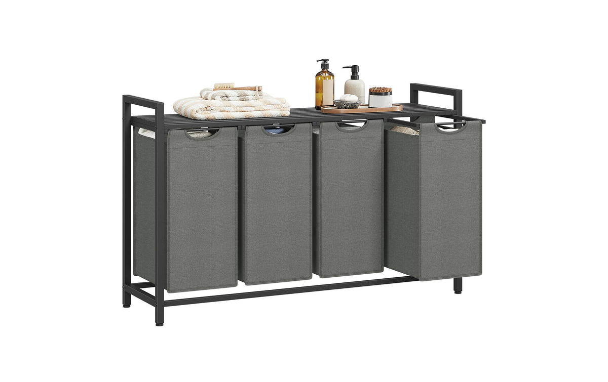 Vasagle Wäschekorb mit Ablage 4x 35L