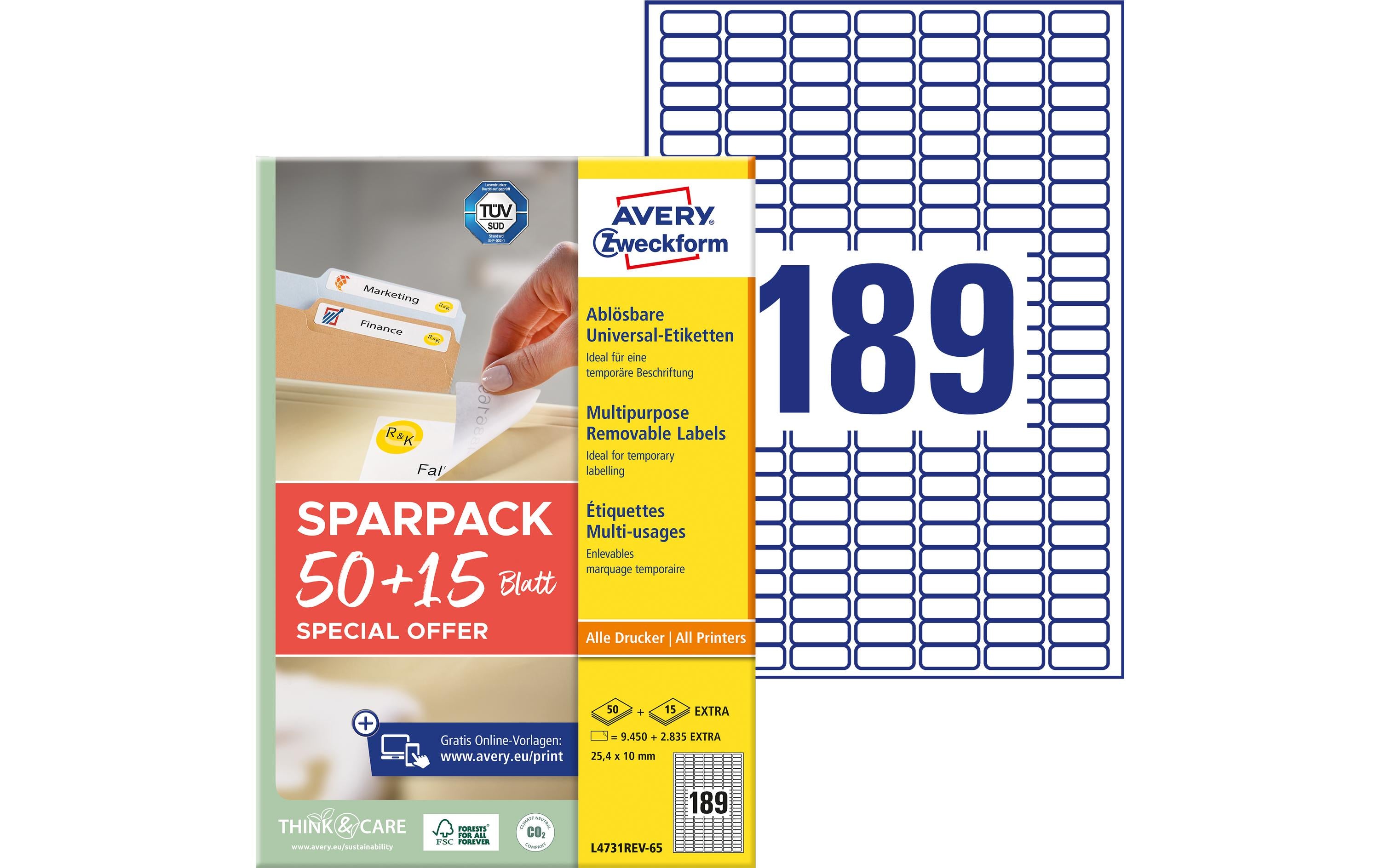 Avery Zweckform, Universal-Etiketten L4731R