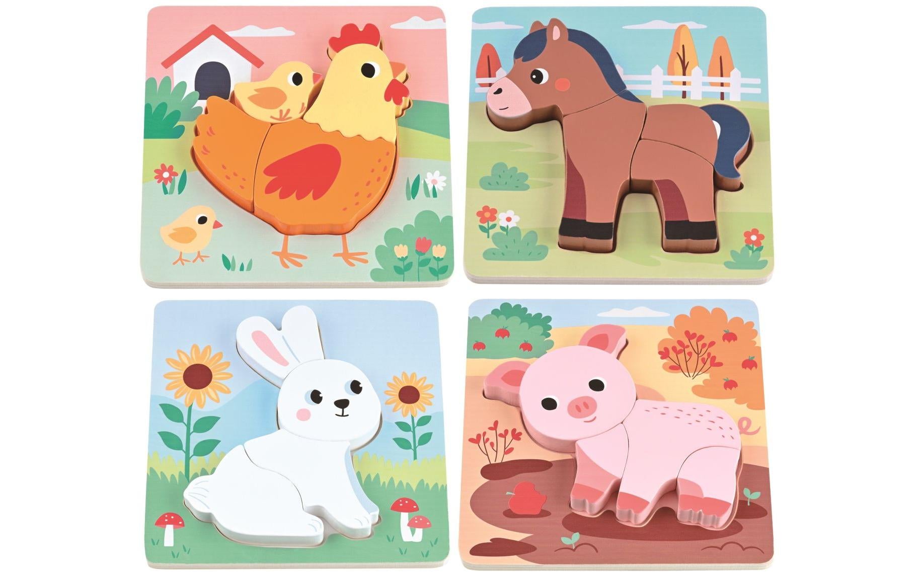 Puzzle-Set mit 4 Tieren
