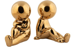 present time | Bücherstütze Joey | Set mit 2 Stück, Keramik, Gold