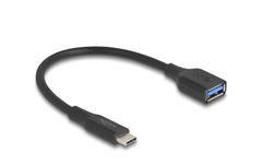 Delock | Adapter USB-C zu USB-A, 19cm, 60W | Stecker zu Buchse, schwarz