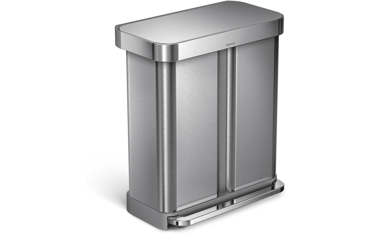 Simplehuman Doppelkammer, Silber gebürstet