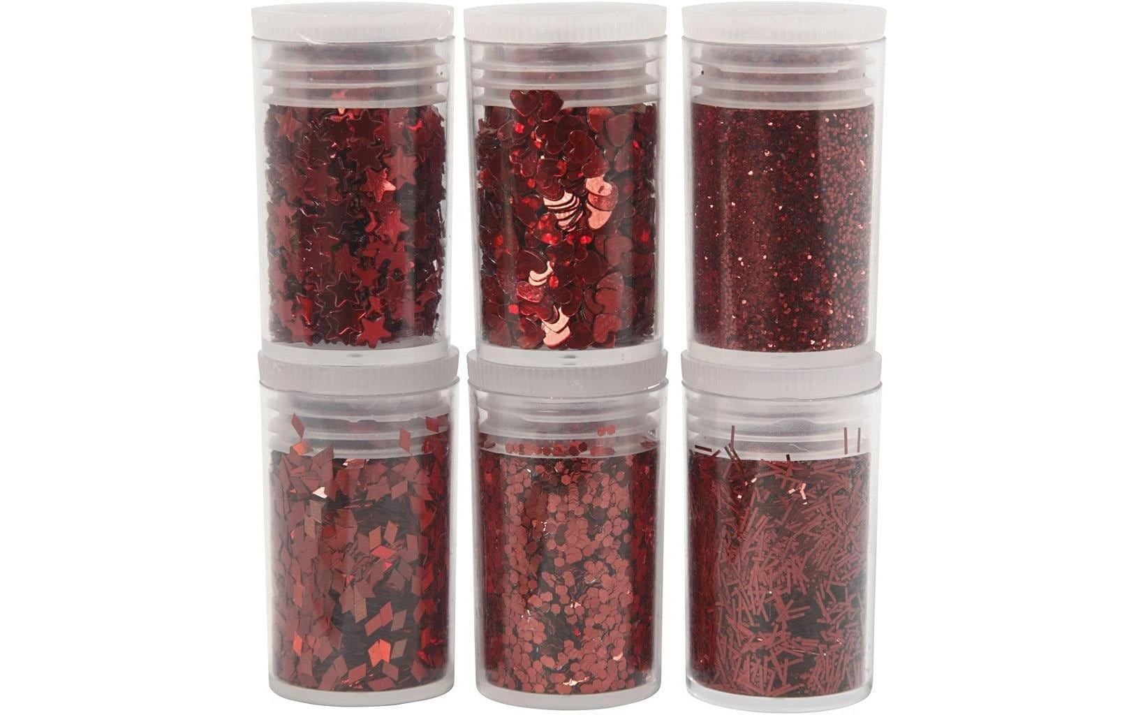 Creativ Company, Glitzerset Rot, 6 x 5 g