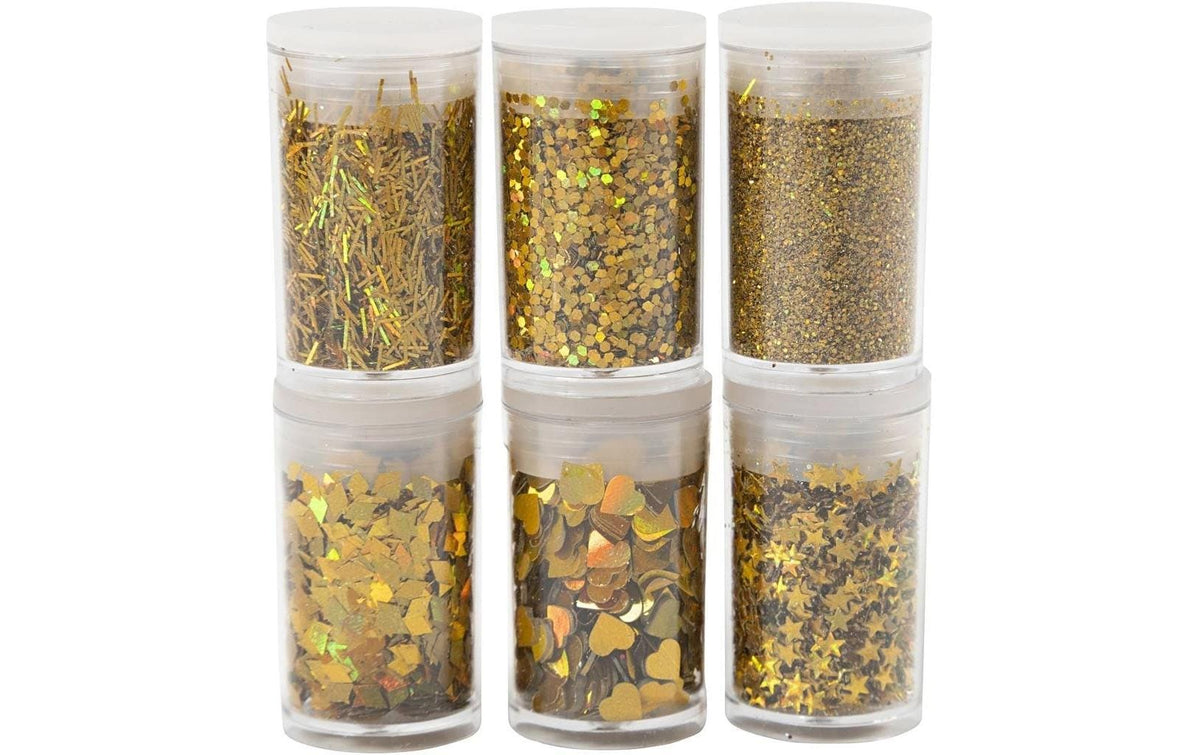 Creativ Company, Glitzerset Gold, 6 x 5 g
