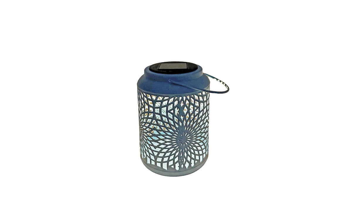 Dameco LED Solar Laterne Muster blau