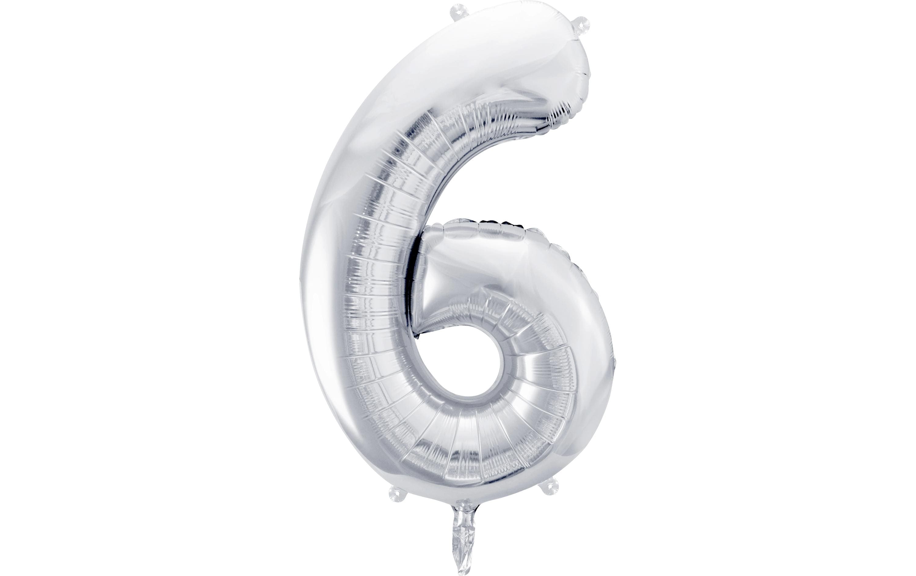 Partydeco Folienballon Zahl 6 gross