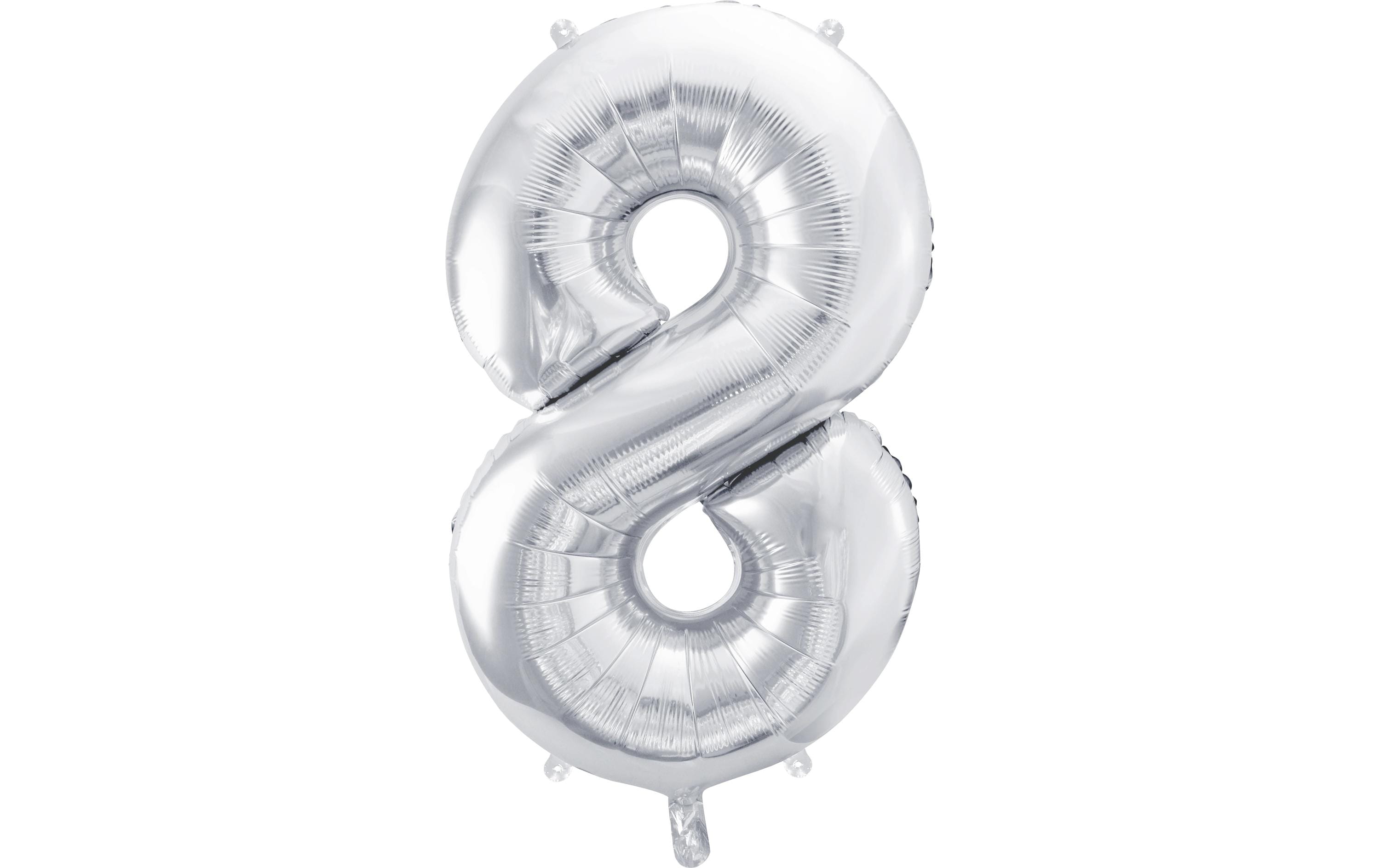 Partydeco Folienballon Zahl 8 gross