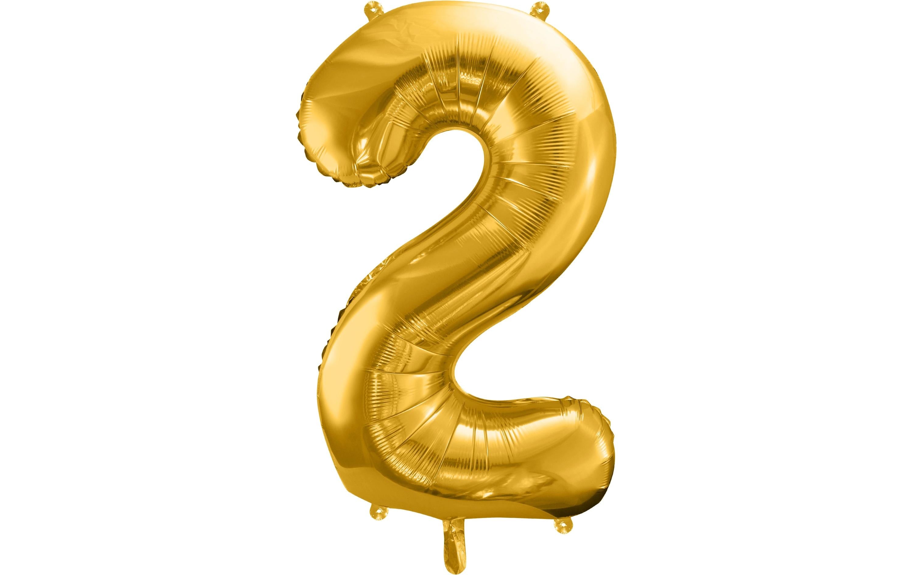 Partydeco, Folienballon Zahl 2 gross 86 cm,