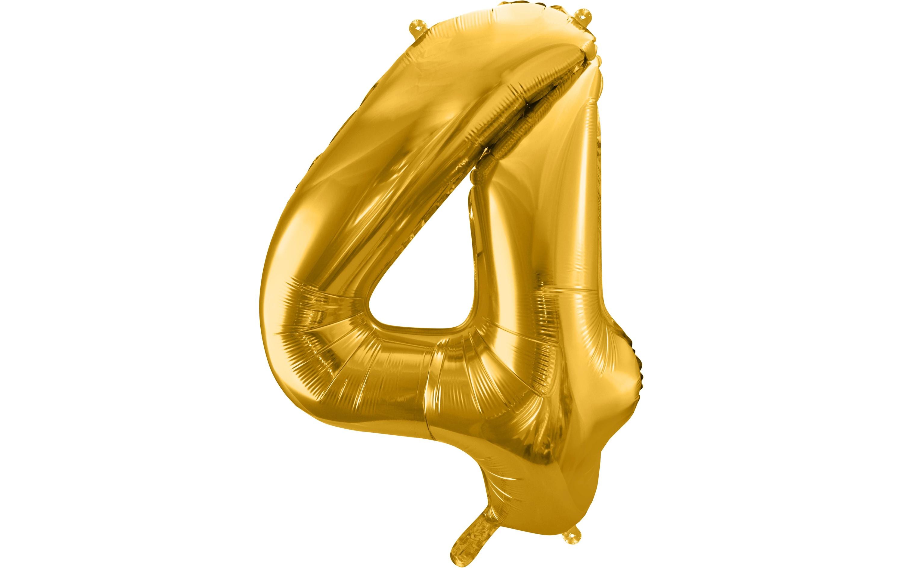 Partydeco Folienballon Zahl 4 gross