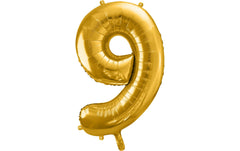 Partydeco Folienballon Zahl 9 gross