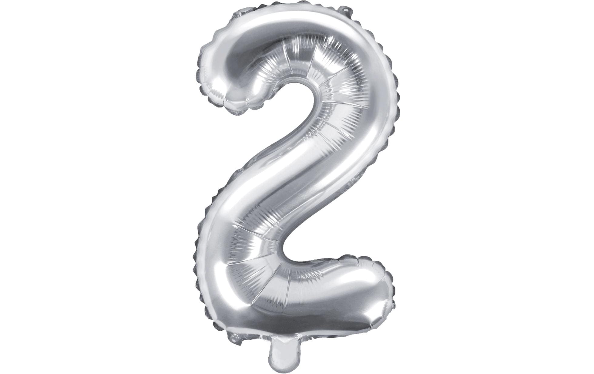 Partydeco, Folienballon Zahl 2 klein 35 cm,