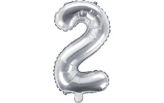 Partydeco, Folienballon Zahl 2 klein 35 cm,