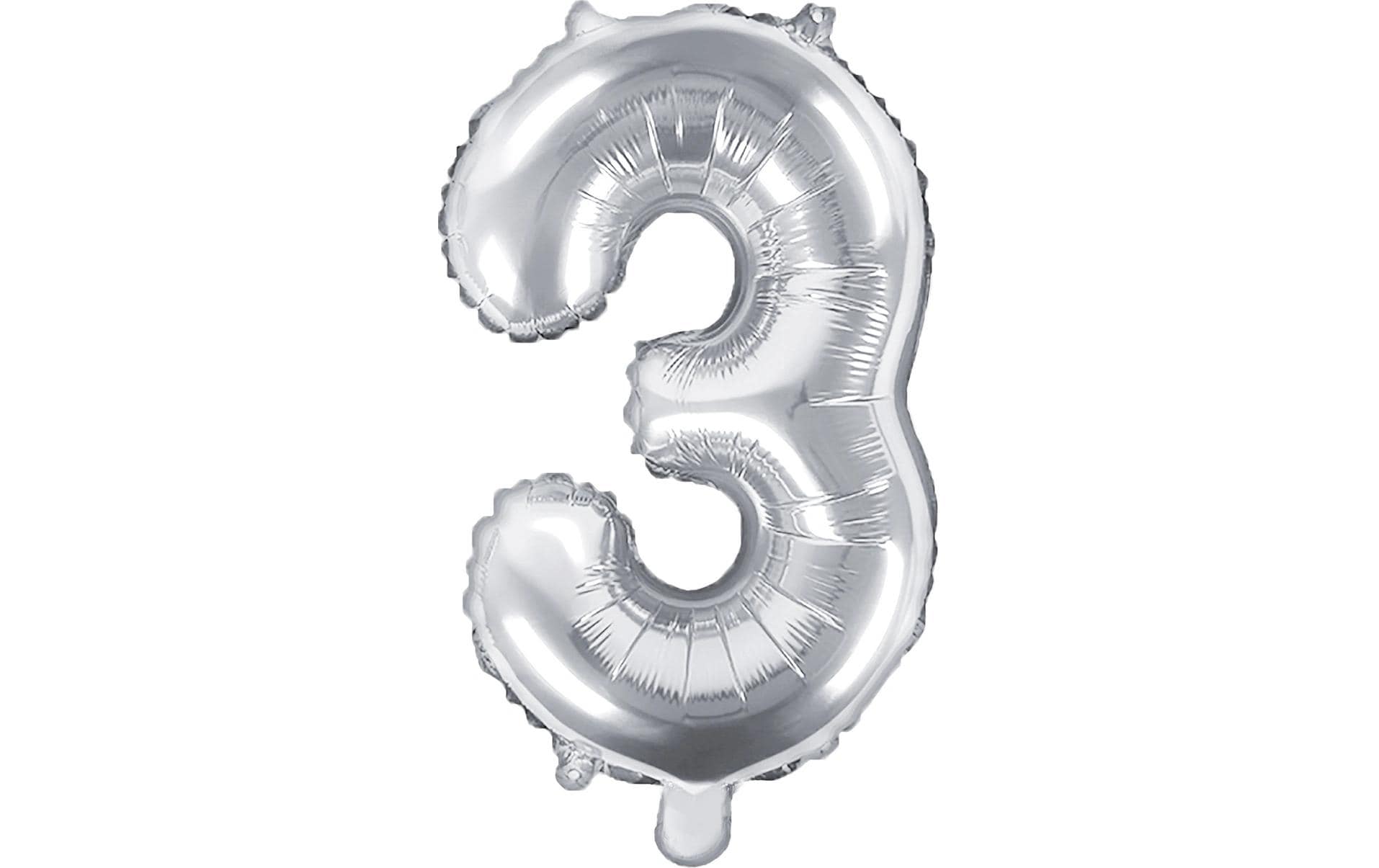 Partydeco Folienballon Zahl 3 klein