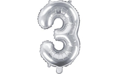Partydeco Folienballon Zahl 3 klein