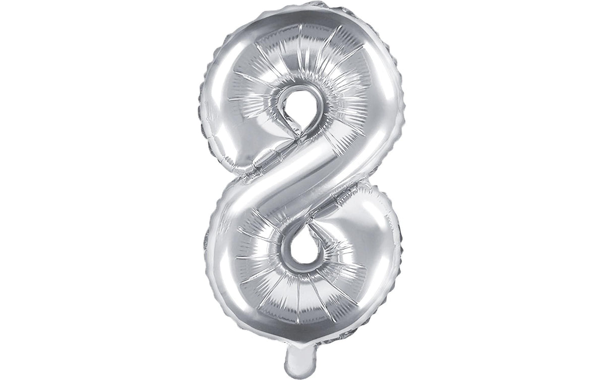 Partydeco Folienballon Zahl 8 klein