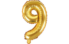 Partydeco Folienballon Zahl 9 klein