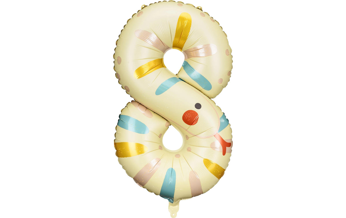 Partydeco Folienballon Zahl 8 Schlange