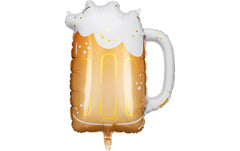 Partydeco | Folienballon Bier Mass | 66 x 54 cm, 1 Stk, inkl. Strohhalm