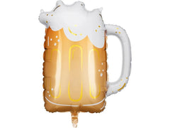 Partydeco | Folienballon Bier Mass | 66 x 54 cm, 1 Stk, inkl. Strohhalm