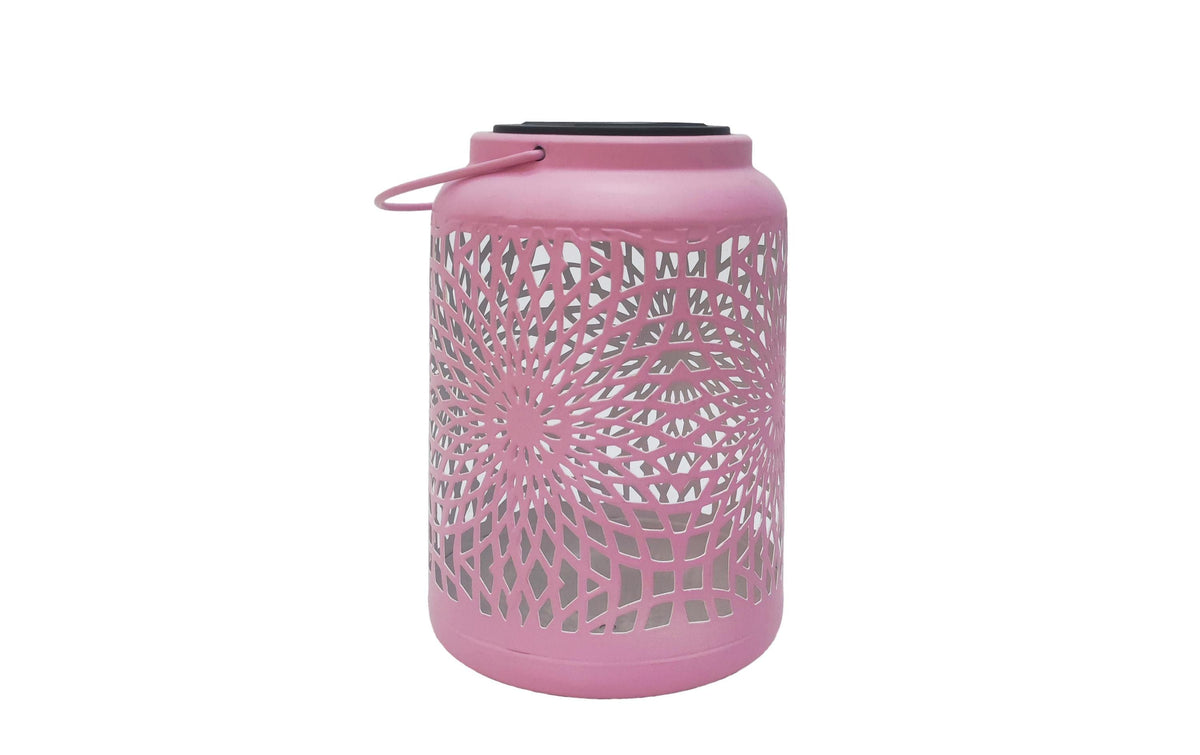 Dameco LED Solar Laterne Muster rosa