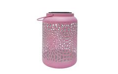 Dameco LED Solar Laterne Muster rosa
