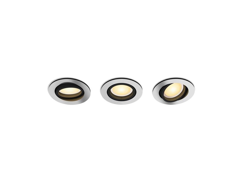 Philips Hue | White amb Milliskin Einbauspot | rund aluminium 3x350lm