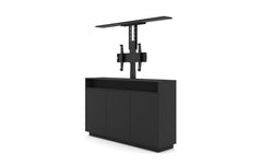 Multibrackets | AV-TV Möbel inkl. TV Liftsystem, schwarz | montiert, max. 50 Kg., Hub 900mm