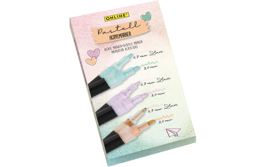Online, Fineliner Lettering 5er Set, Pastel