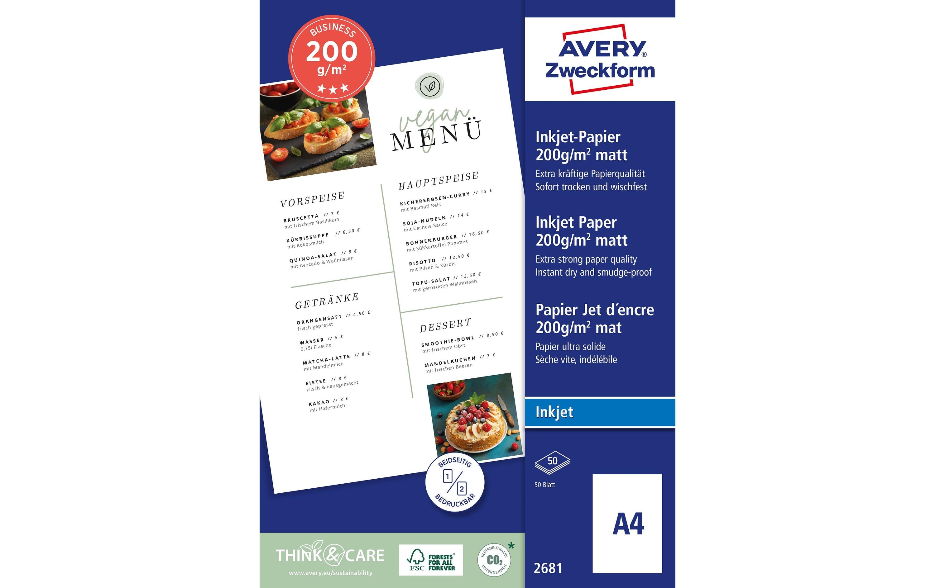 Avery Zweckform Business Inkjet Papier