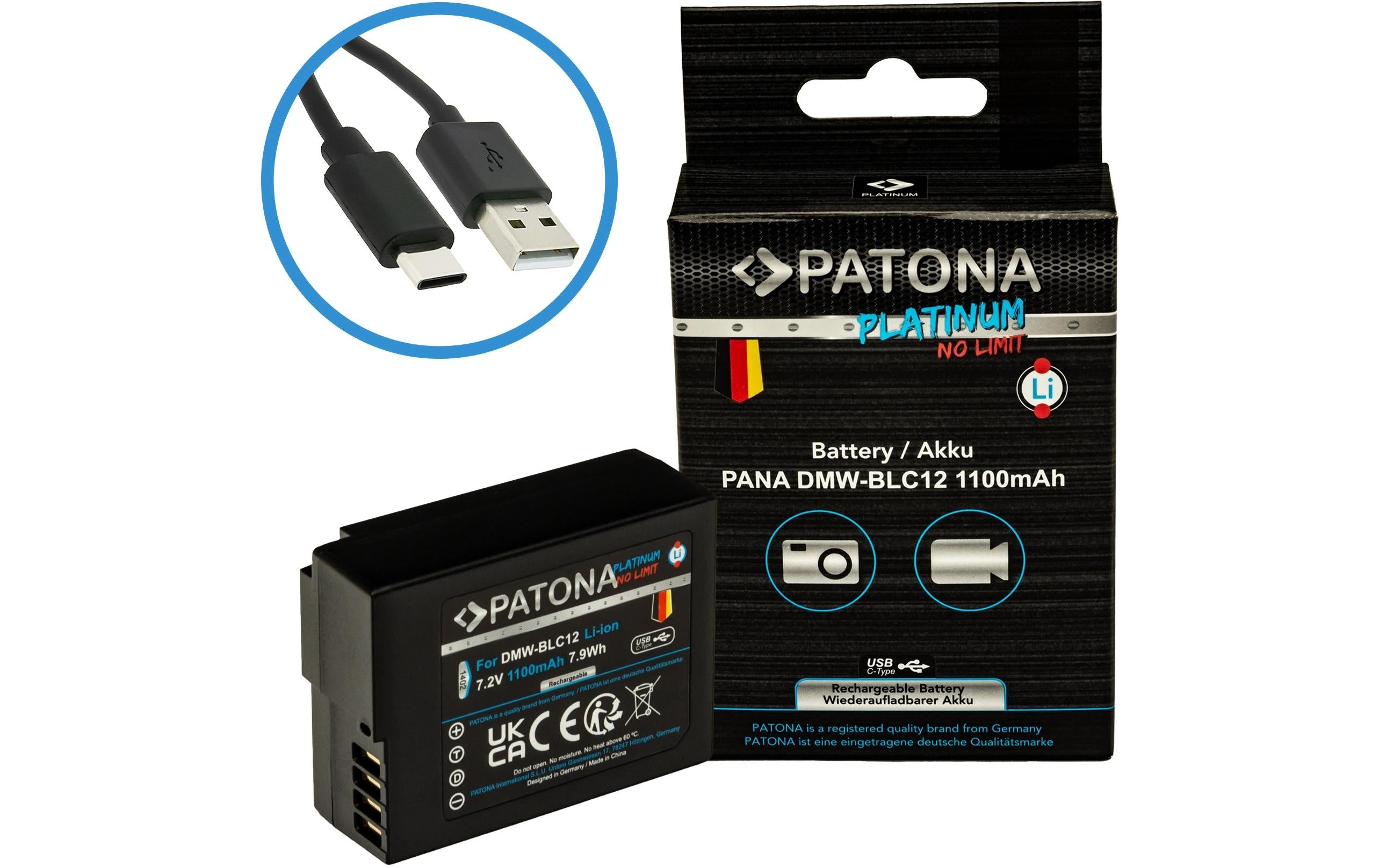 PATONA Platinum Akku mit USB-C DMW-BLC12