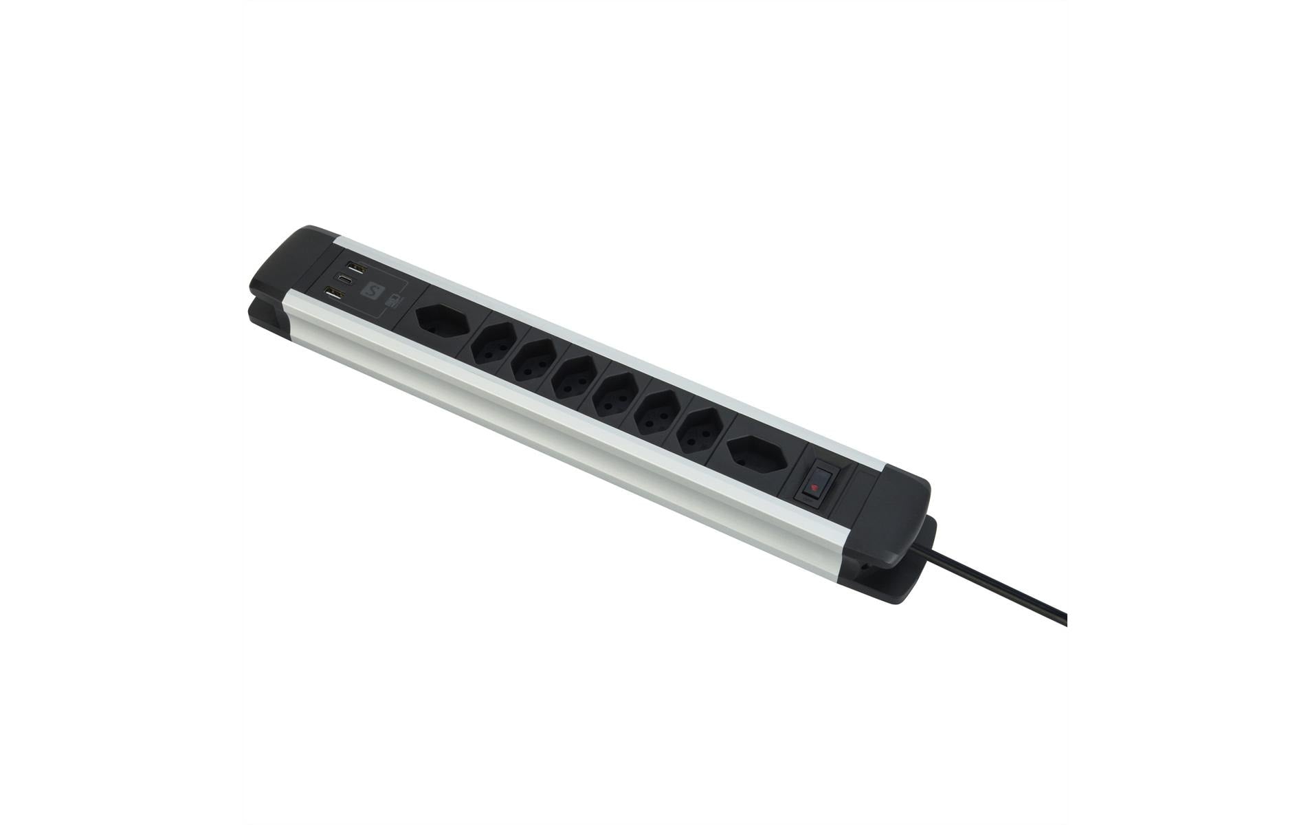 ALU Steckdosenleiste 8x T13/1xUSB-C/2xUSB-A