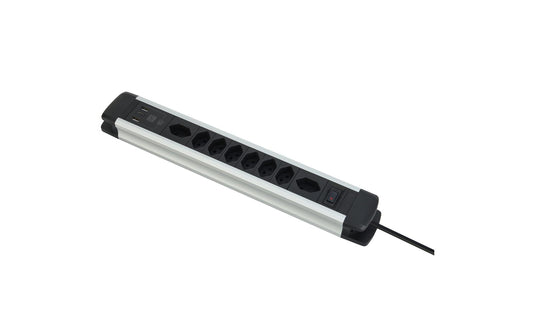 ALU Steckdosenleiste 8x T13/1xUSB-C/2xUSB-A