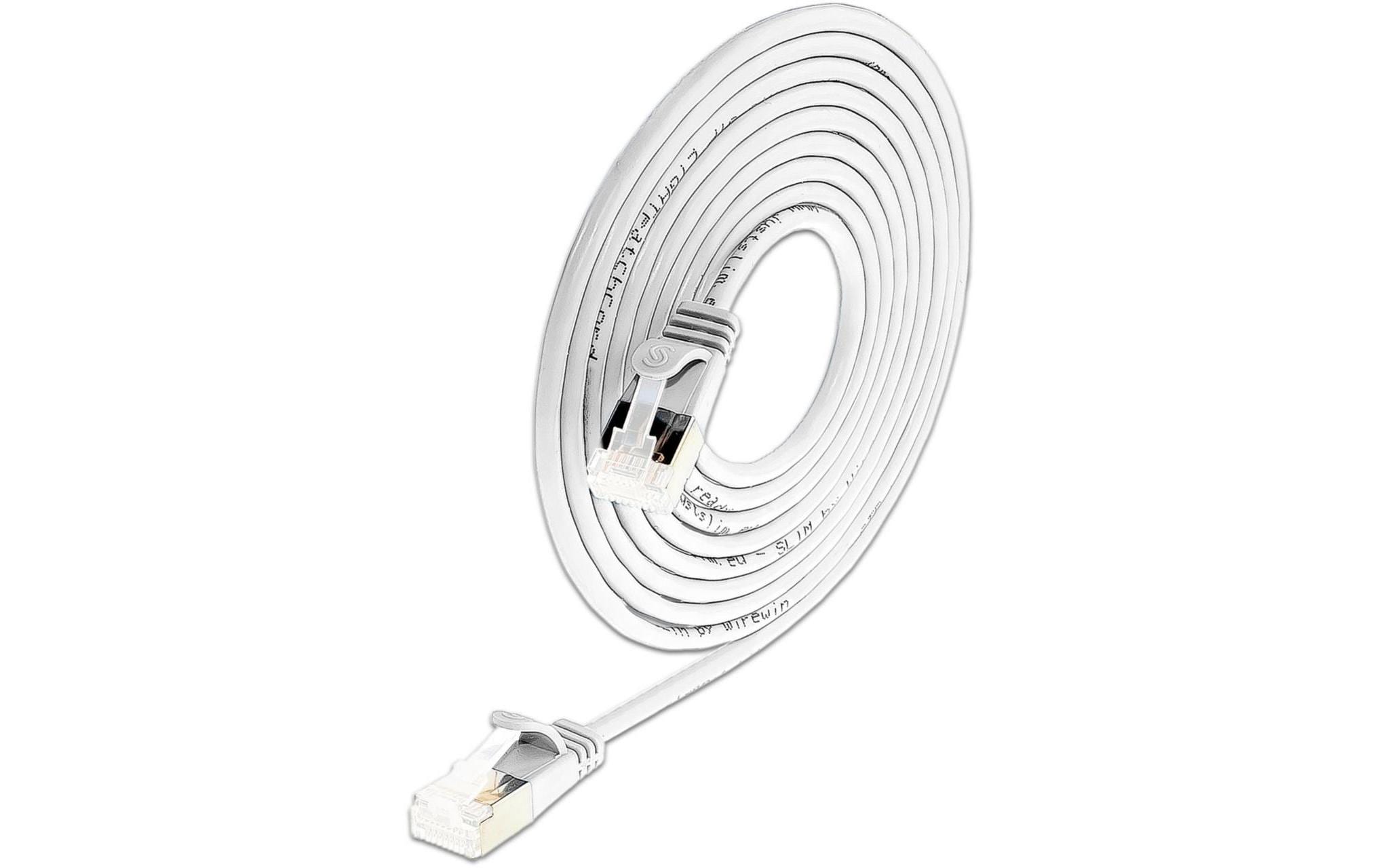 SLIM, Slimpatchkabel RJ-45, Cat 6A, U/FTP,