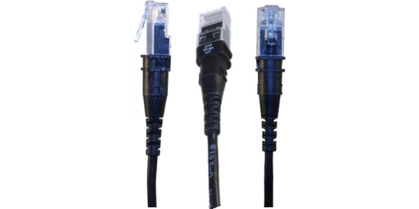 Patchsee | ThinPATCH Cat.6A U/FTP Patchkabel | 7.9m, Schwarz, LED-Identifikation