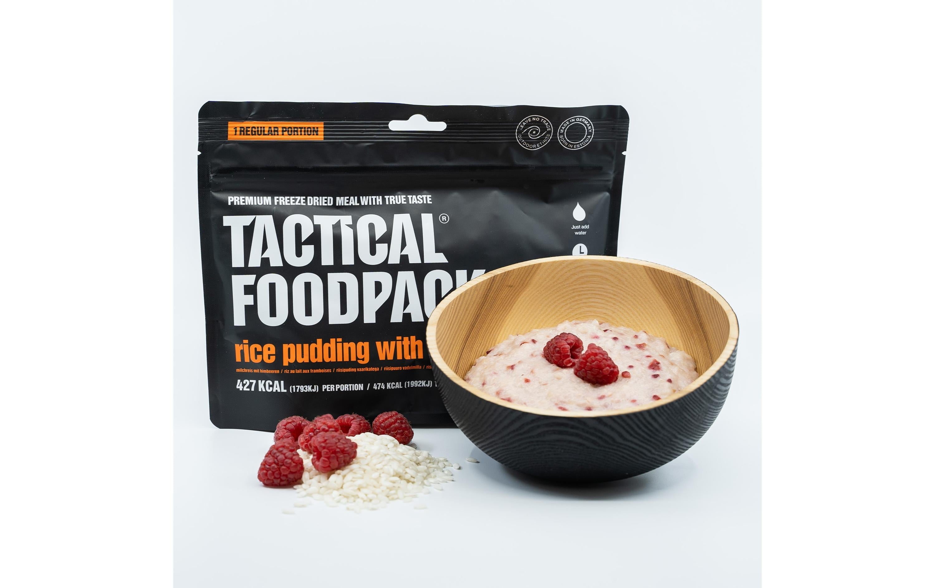 TFP Reispudding mit Himbeeren