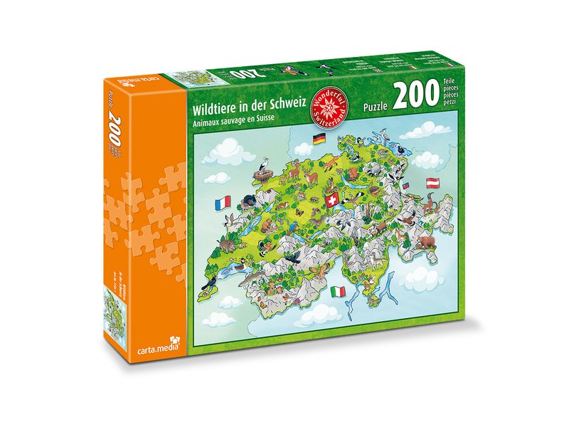 Carta.Media | Puzzle Wildtiere in der Schweiz | 200 Teile