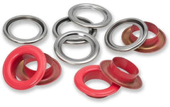 Prym Ösen mit Scheiben , rot-silber