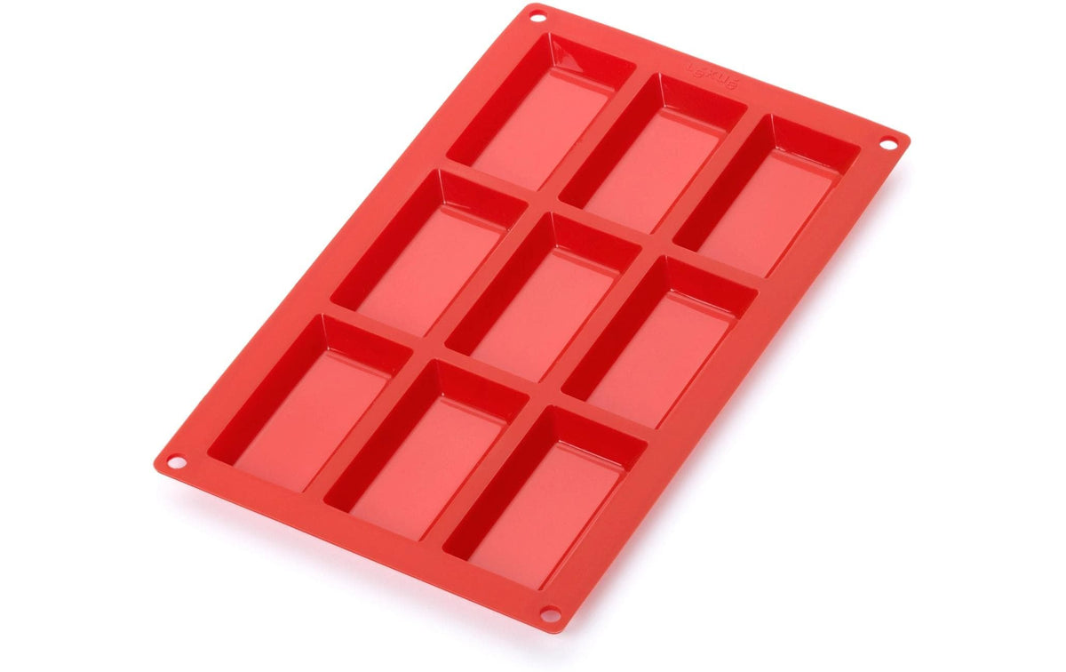 Lékué, Financierbackform Silikon, Rot, 9 Mu