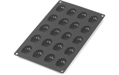 Lékué | Madeleine-Backform Silikon | Schwarz, 20 Mulden