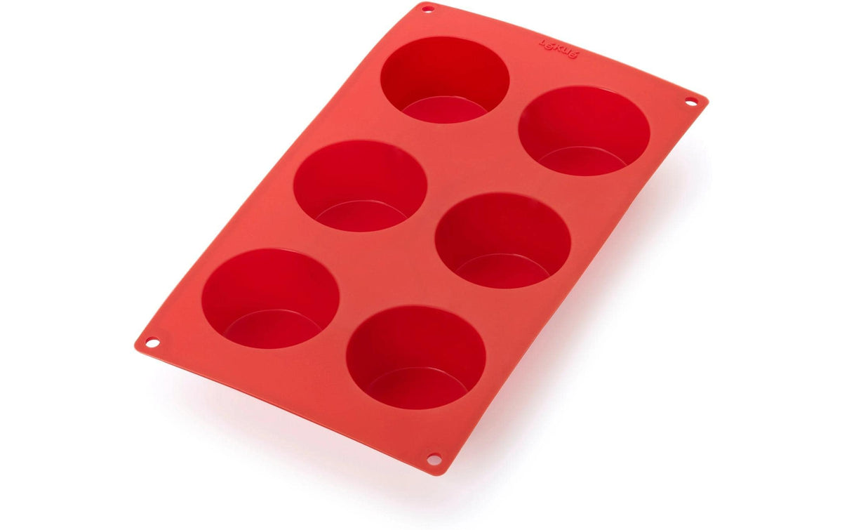 Lékué, Muffin Backform Silikon, Rot, 6 Muld