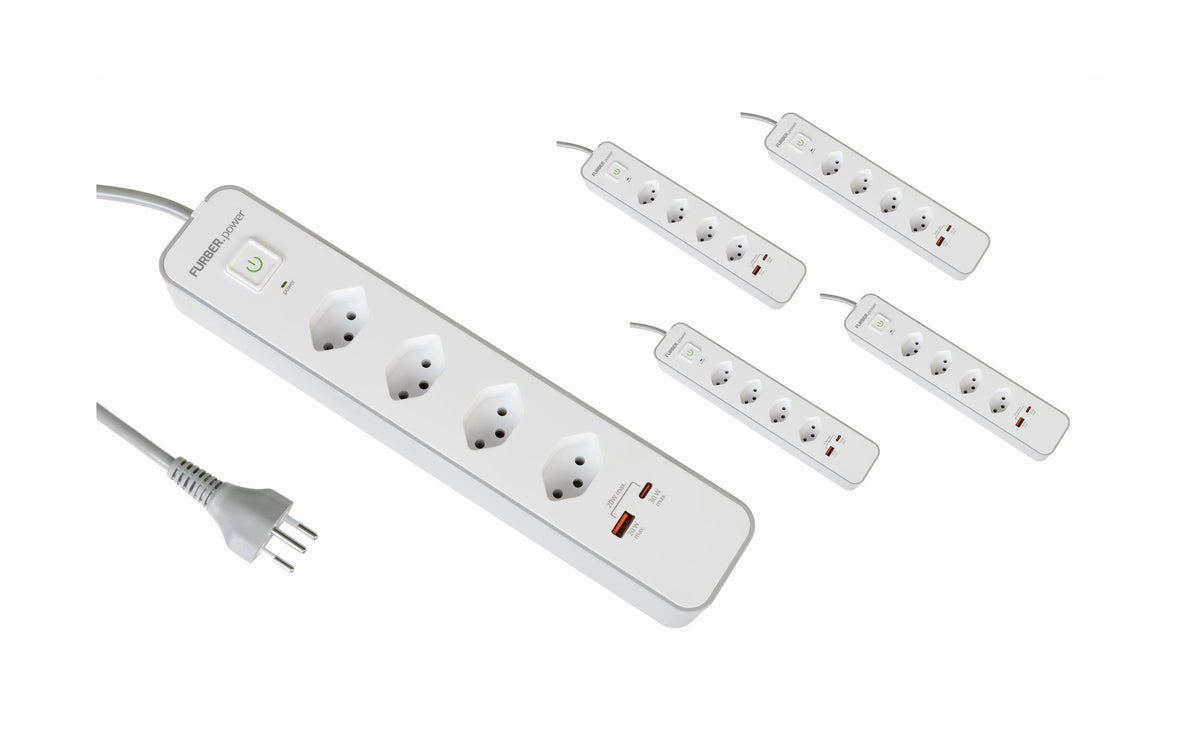 FURBER.power, Steckdosenleiste 4 x T13, USB
