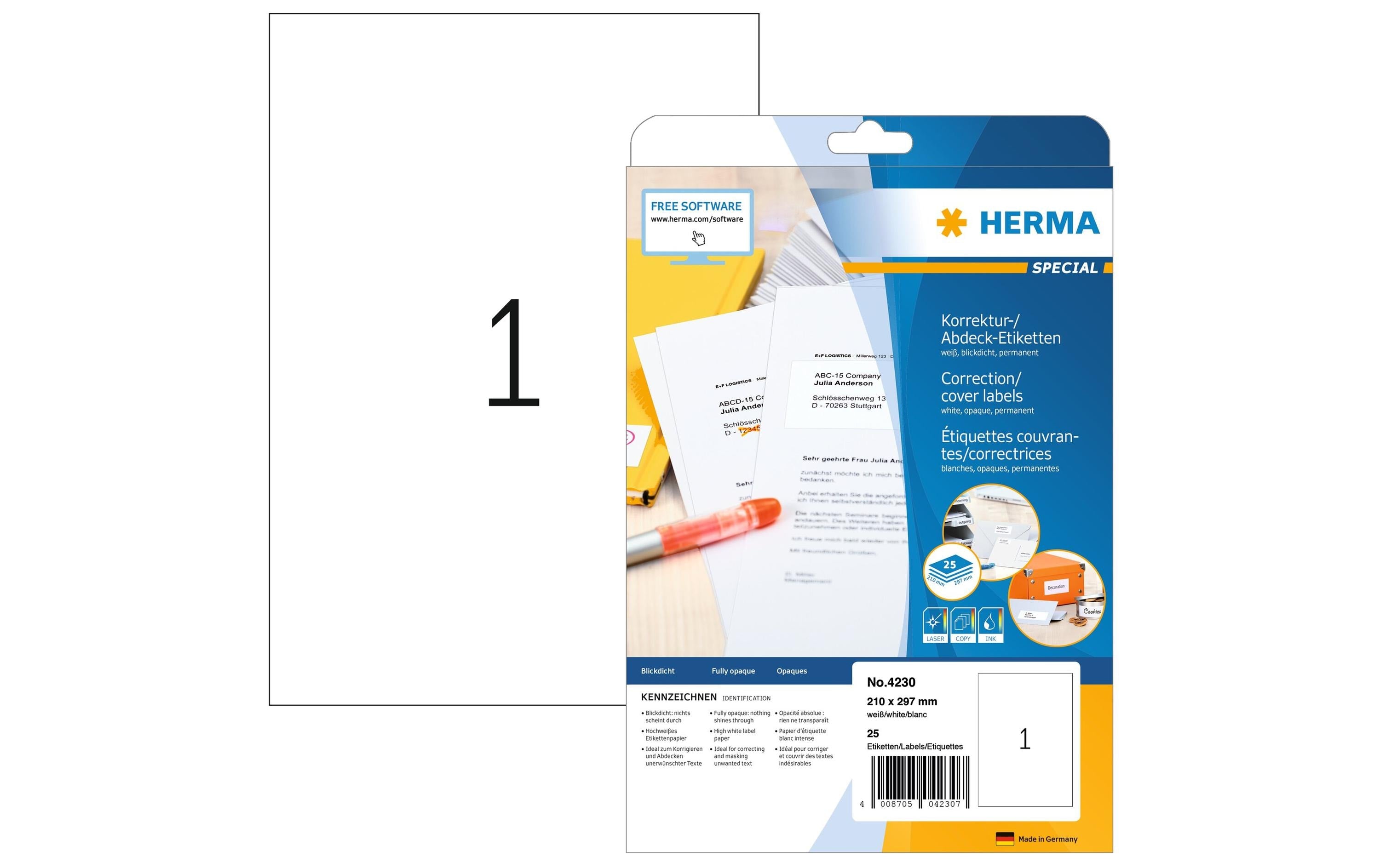 Herma Korrektur-und Abdecketikette