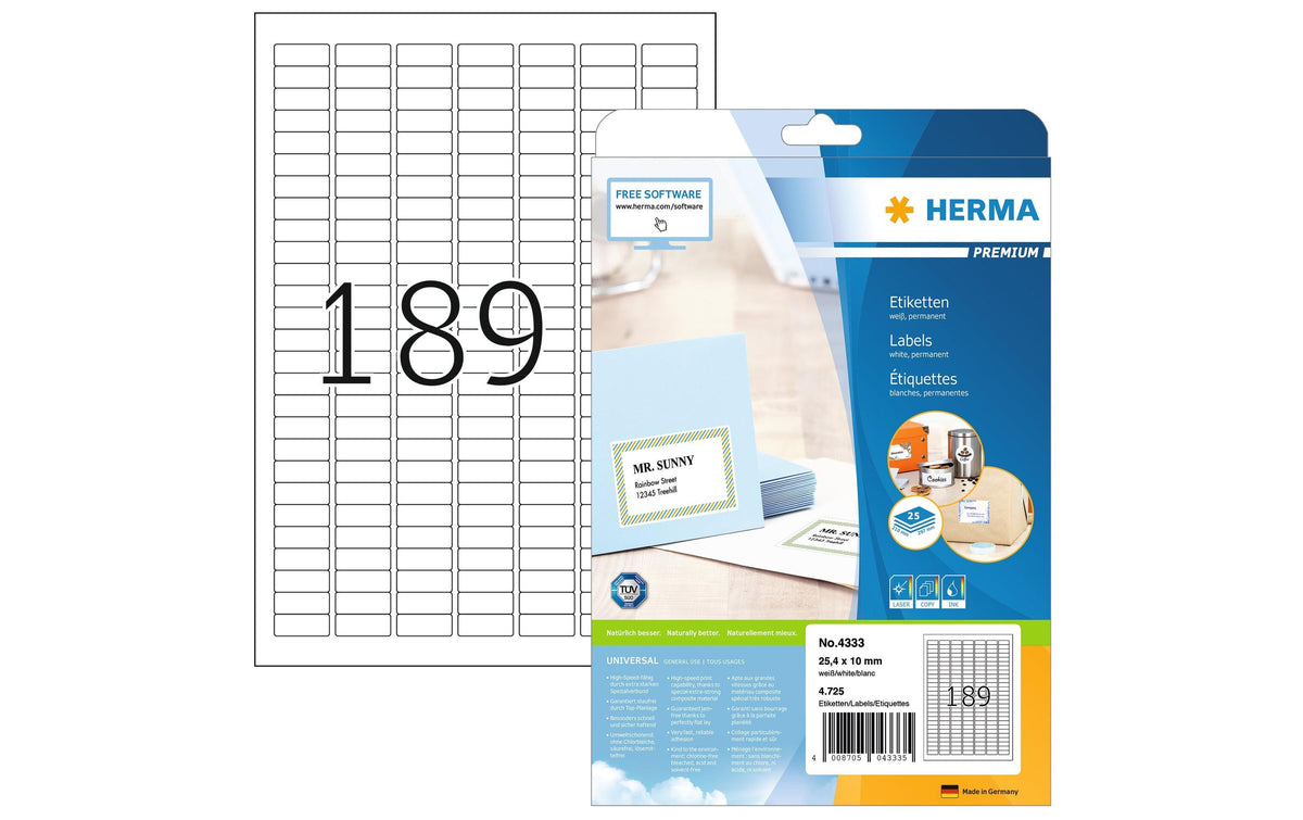 Herma Premium-Etiketten 4333 25.4 x 10 mm
