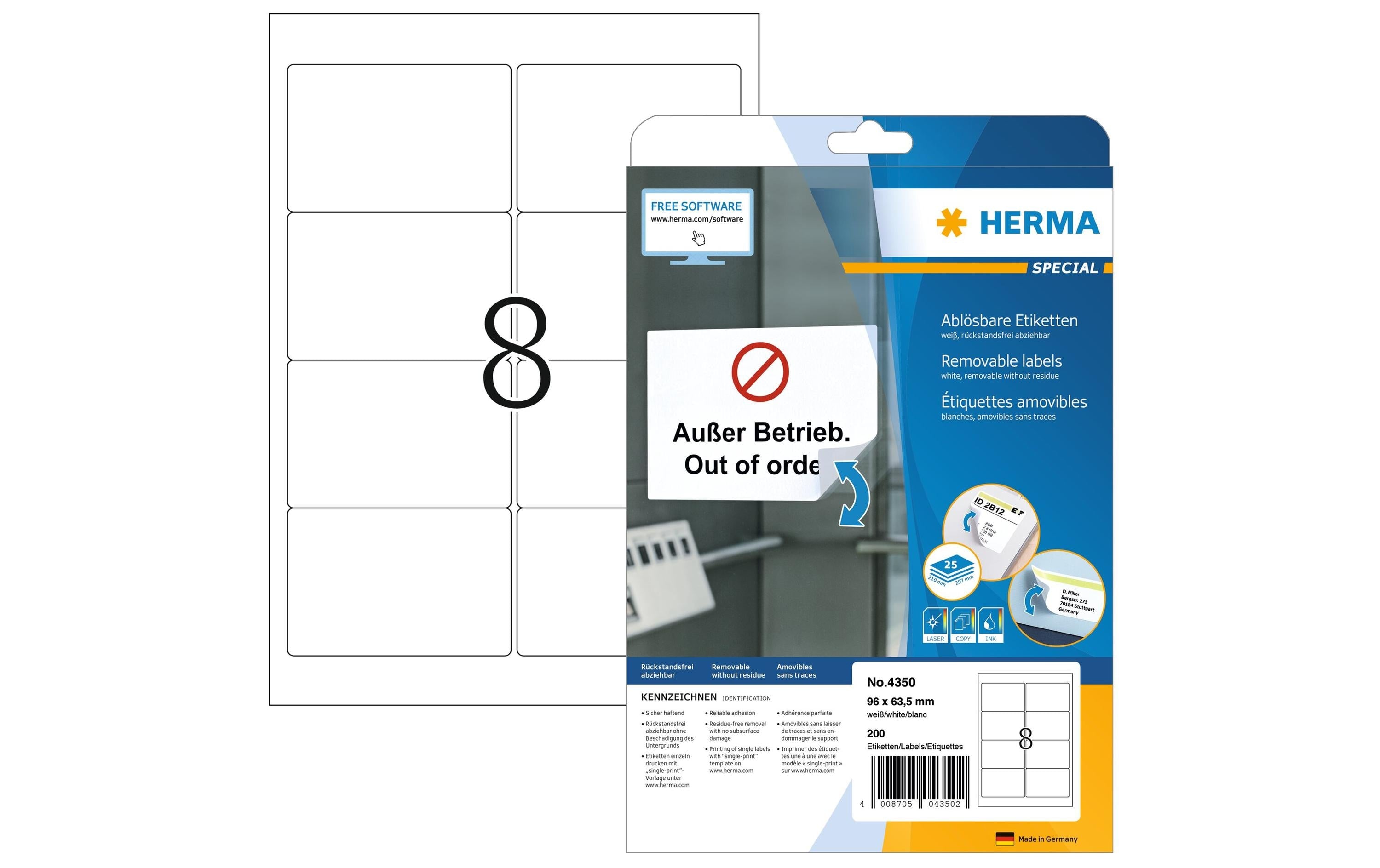Herma Universaletiketten 4350 ablösbar,